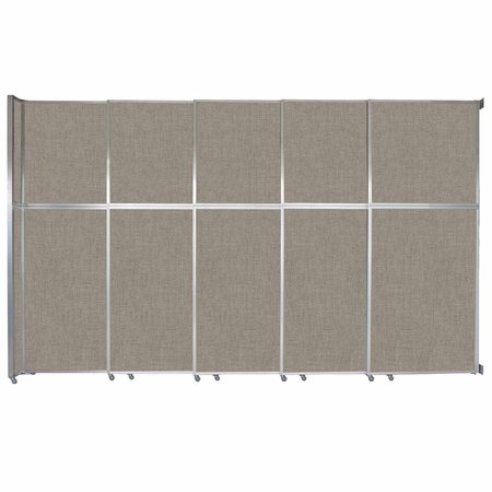 VERSARE Operable Wall Sliding Room Divider 15'7" x 10'3/4" Warm Pebble Fabric 1070282-1